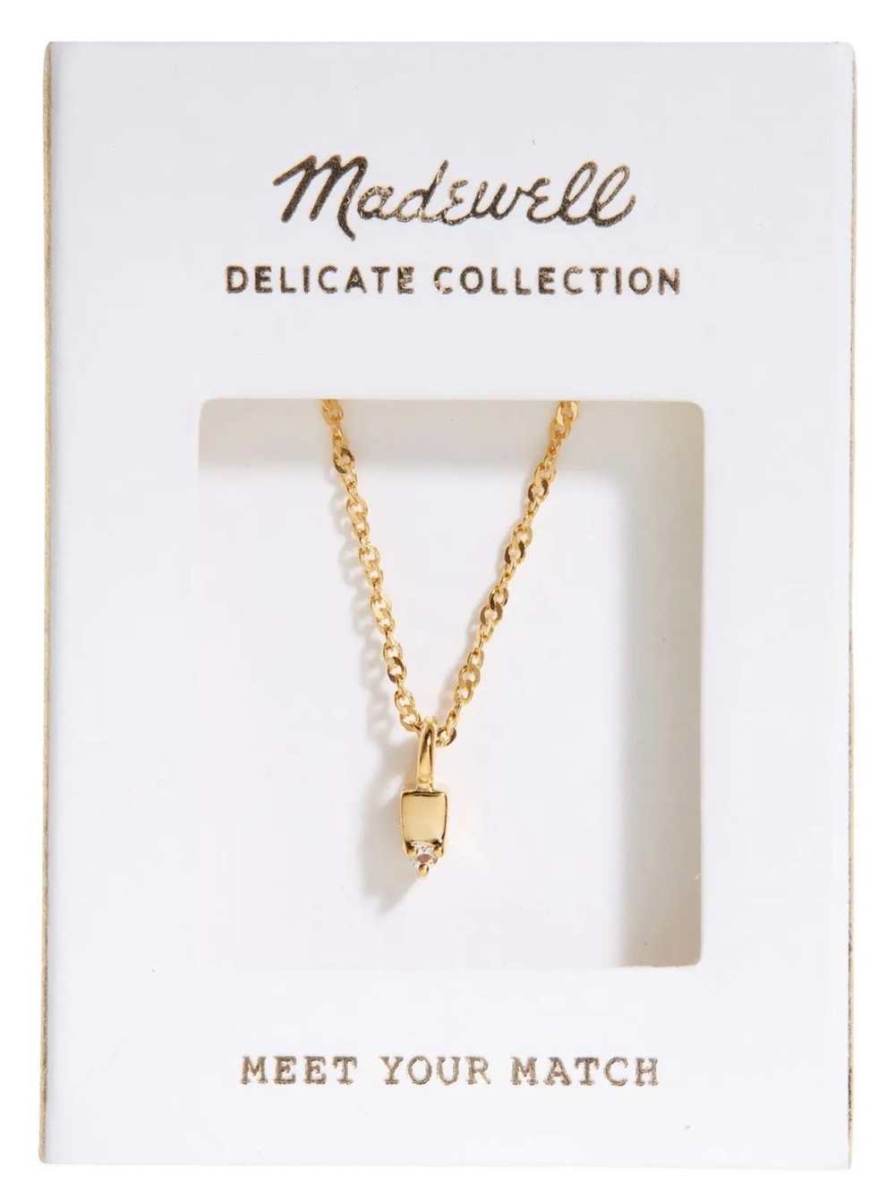Madewell Delicate Collection Demi Fine White Topaz Pendant Necklace